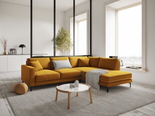 Parempoolne nurgadiivan velvet sofa Venus, 5 istekohta, kollane цена и информация | Угловые диваны | kaup24.ee