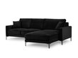 Parempoolne nurgadiivan velvet sofa Venus, 4 istekohta, must цена и информация | Nurgadiivanid ja nurgadiivanvoodid | kaup24.ee