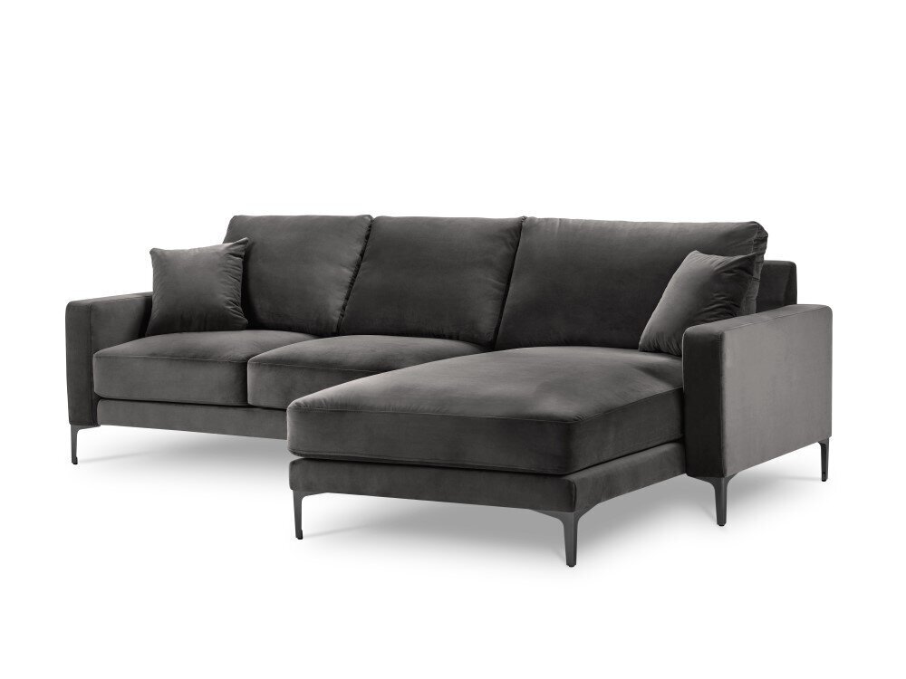 Parempoolne nurgadiivan velvet sofa Venus, 4 istekohta, hall hind ja info | Nurgadiivanid ja nurgadiivanvoodid | kaup24.ee