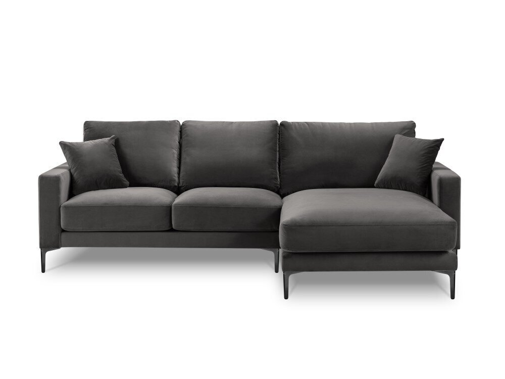 Parempoolne nurgadiivan velvet sofa Venus, 4 istekohta, hall hind ja info | Nurgadiivanid ja nurgadiivanvoodid | kaup24.ee