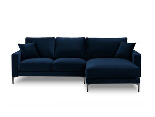 Parempoolne nurgadiivan velvet sofa Venus, 4 istekohta, tumesinine цена и информация | Угловые диваны | kaup24.ee