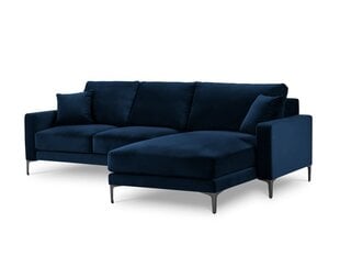 Parempoolne nurgadiivan velvet sofa Venus, 4 istekohta, tumesinine hind ja info | Nurgadiivanid ja nurgadiivanvoodid | kaup24.ee