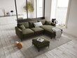 Parempoolne nurgadiivan velvet sofa Venus, 4 istekohta, roheline hind ja info | Nurgadiivanid ja nurgadiivanvoodid | kaup24.ee