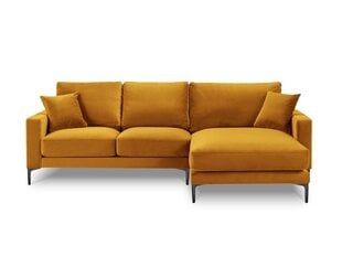 Parempoolne nurgadiivan velvet sofa Venus, 4 istekohta, kollane (sinep) hind ja info | Nurgadiivanid ja nurgadiivanvoodid | kaup24.ee