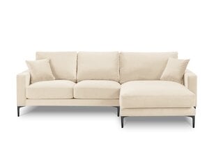 Parempoolne nurgadiivan velvet sofa Venus, 4 istekohta, helebeež v. цена и информация | Угловые диваны | kaup24.ee