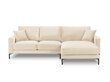 Parempoolne nurgadiivan velvet sofa Venus, 4 istekohta, helebeež v. hind ja info | Nurgadiivanid ja nurgadiivanvoodid | kaup24.ee