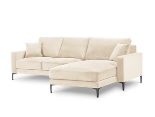 Parempoolne nurgadiivan velvet sofa Venus, 4 istekohta, helebeež v. hind ja info | Nurgadiivanid ja nurgadiivanvoodid | kaup24.ee