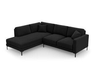 Vasakpoolne nurgadiivan velvet sofa Venus, 5 istekohta, must цена и информация | Угловые диваны | kaup24.ee