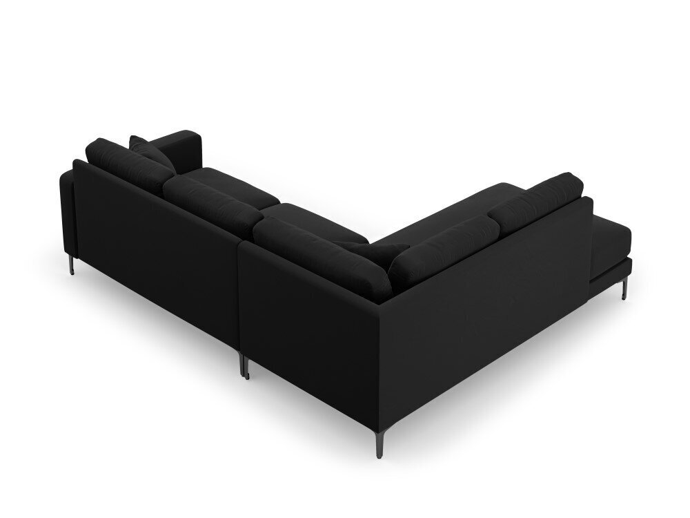 Vasakpoolne nurgadiivan velvet sofa Venus, 5 istekohta, must hind ja info | Nurgadiivanid ja nurgadiivanvoodid | kaup24.ee