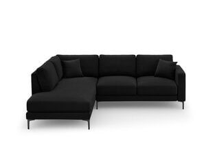 Vasakpoolne nurgadiivan velvet sofa Venus, 5 istekohta, must цена и информация | Угловые диваны | kaup24.ee