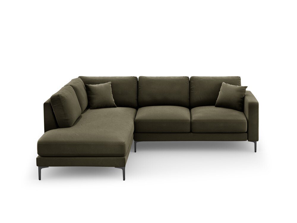 Vasakpoolne nurgadiivan velvet sofa Venus, 5 istekohta, roheline цена и информация | Nurgadiivanid ja nurgadiivanvoodid | kaup24.ee