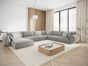 Панорамный правый диван Vanda, 8 мест, светло-серый цвет цена и информация | Угловые диваны | kaup24.ee