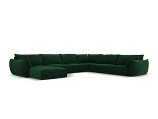 Panoraam parempoolne nurgadiivan velvet sofa Vanda, 8 istekohta, pudeliroheline v. цена и информация | Угловые диваны | kaup24.ee