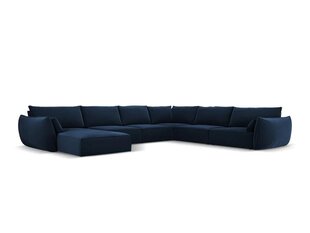 Panoraam parempoolne nurgadiivan velvet sofa Vanda, 8 istekohta, tumesinine hind ja info | Nurgadiivanid ja nurgadiivanvoodid | kaup24.ee