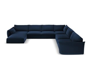 Panoraam parempoolne nurgadiivan velvet sofa Vanda, 8 istekohta, tumesinine hind ja info | Nurgadiivanid ja nurgadiivanvoodid | kaup24.ee