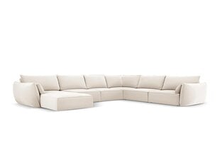 Panoraam parempoolne nurgadiivan velvet sofa Vanda, 8 istekohta, helebeež v. цена и информация | Угловые диваны | kaup24.ee