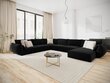 Panoraam vasakpoolne nurgadiivan velvet sofa Vanda, 8 istekohta, must цена и информация | Nurgadiivanid ja nurgadiivanvoodid | kaup24.ee