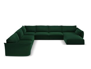 Panoraam vasakpoolne nurgadiivan velvet sofa Vanda, 8 istekohta, pudeliroheline v. hind ja info | Nurgadiivanid ja nurgadiivanvoodid | kaup24.ee