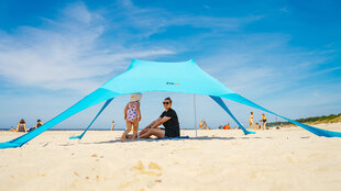Пляжный солнцезащитный тент FIT2, 200X200 см, синий цена и информация | Палатки | kaup24.ee