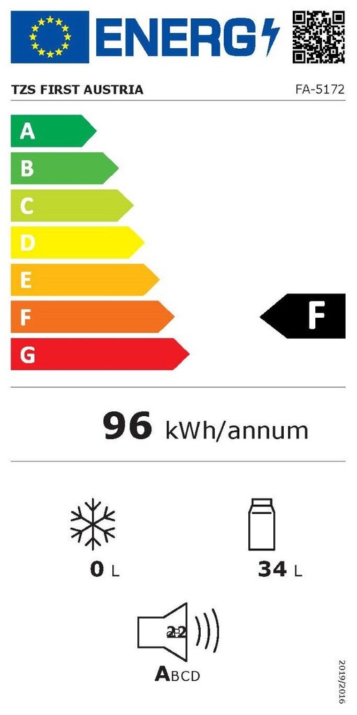 Minibaar-külmik TZS First Austria FA-5172 40L цена и информация | Külmkapid | kaup24.ee