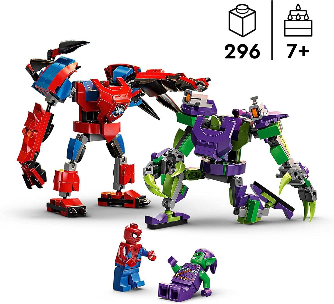 Lego Marvel 76219 Spider-Mans ja Green Goblins Mech-Duell, action-figuuridega superkangelased hind ja info | Klotsid ja konstruktorid | kaup24.ee