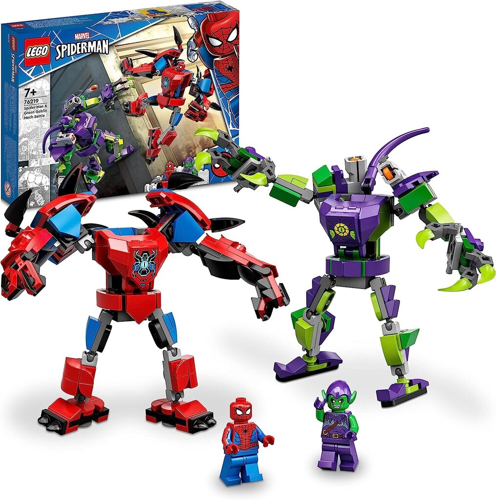 Lego Marvel 76219 Spider-Mans ja Green Goblins Mech-Duell, action-figuuridega superkangelased hind ja info | Klotsid ja konstruktorid | kaup24.ee