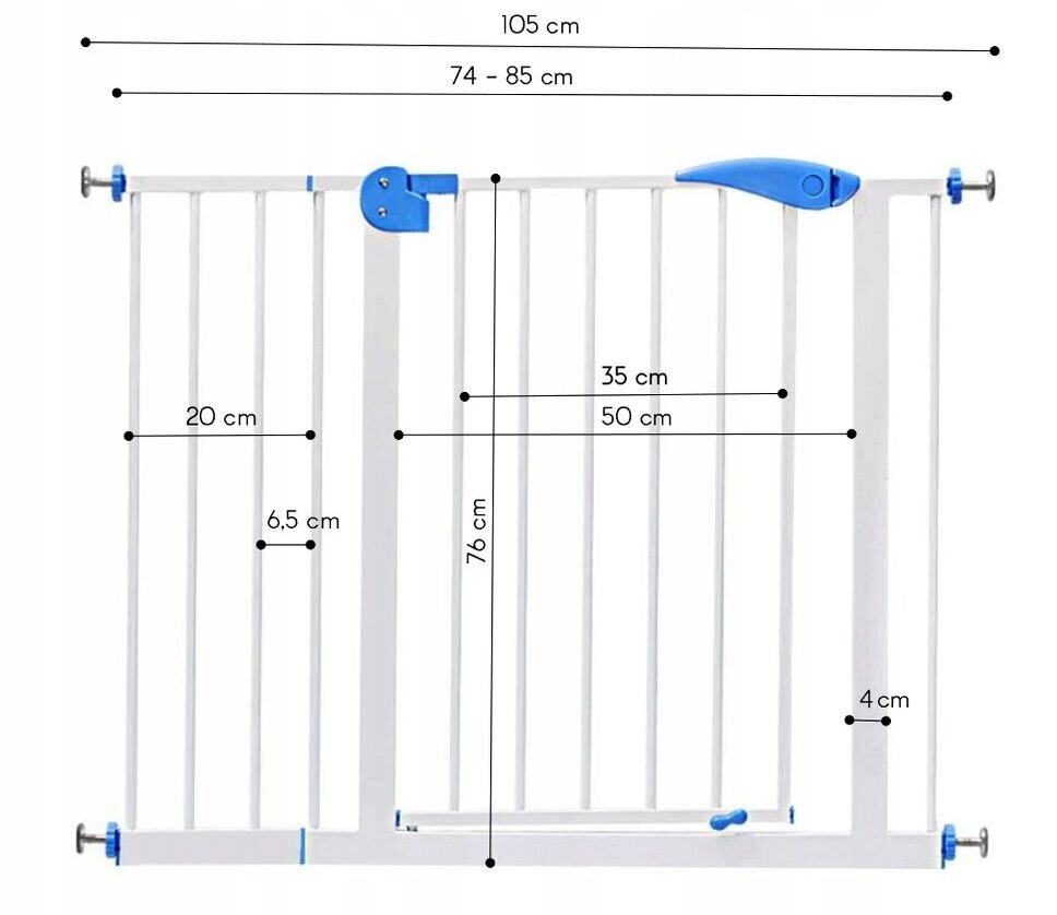 Kaitsev metallist turvavärav 20cm laiendusega цена и информация | Laste ohutustarvikud | kaup24.ee