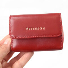 Peterson RFID кожаный маленький красный женский кошелек цена и информация | Женские кошельки, держатели для карточек | kaup24.ee
