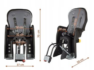Заднее велосипедное сиденье Malpay, черное цена и информация | Велокресла | kaup24.ee