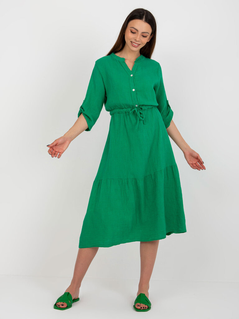 Naiste satsiga kleit, roheline цена и информация | Kleidid | kaup24.ee