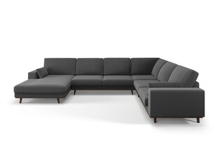 Панорамный правый угловой velvet диван Hebe, 6 мест, темно-серый цвет цена и информация | Угловые диваны | kaup24.ee