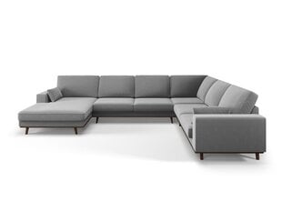 Панорамный правый угловой velvet диван Hebe, 6 мест, серый цвет цена и информация | Угловые диваны | kaup24.ee