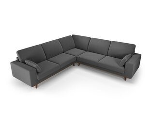 Симметричный velvet диван Hebe, 5 мест, темно-серый цвет цена и информация | Угловые диваны | kaup24.ee