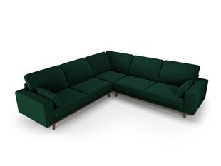 Симметричный velvet диван Hebe, 5 мест, зеленая бутылка цена и информация | Угловые диваны | kaup24.ee