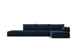 Правый угловой velvet диван Vanda, 5 мест, темно-синий цвет цена и информация | Угловые диваны | kaup24.ee