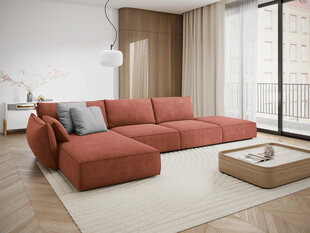 Левый угловой диван Vanda, 5 мест, красный цвет цена и информация | Угловые диваны | kaup24.ee