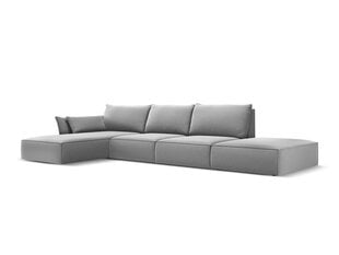 Левый угловой velvet диван Vanda, 5 мест, серый цвет цена и информация | Угловые диваны | kaup24.ee