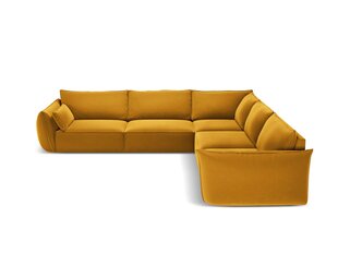Симметричный угловой velvet диван Vanda, 7 мест, желтый цвет цена и информация | Угловые диваны | kaup24.ee