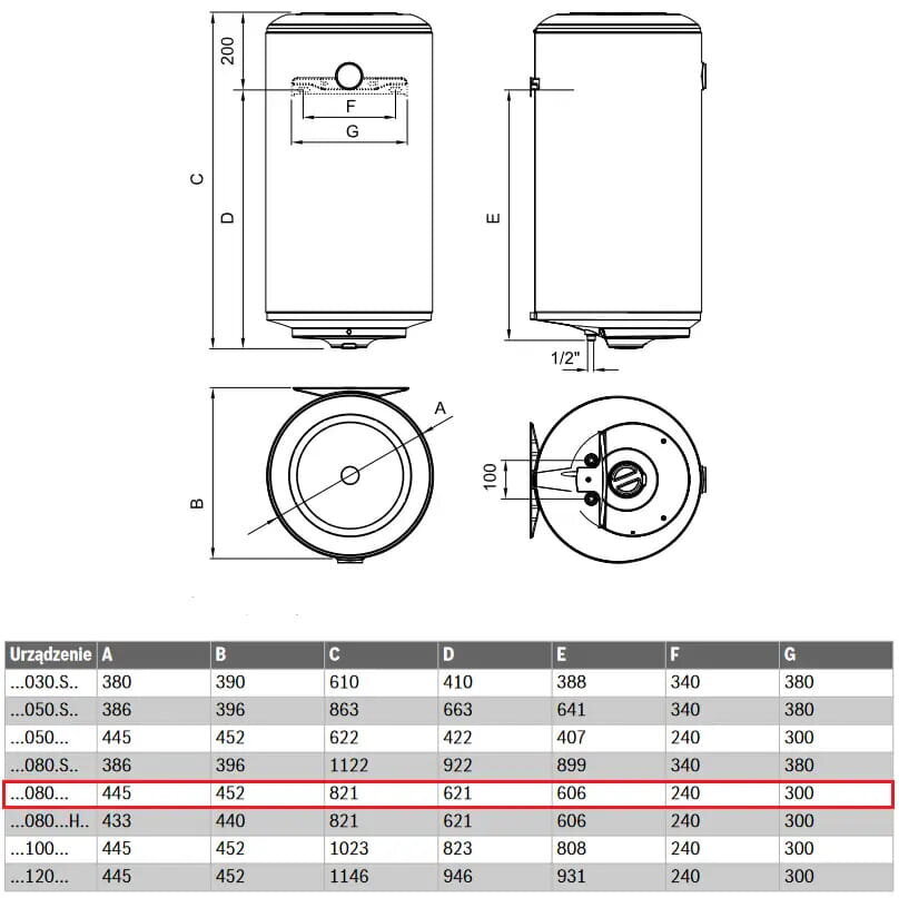 Veeboiler BOSCH, maht 80 l TR2000T 80 B, kraanikausi kohale hind ja info | Boilerid | kaup24.ee