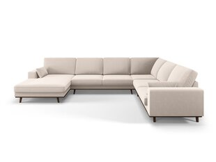 Панорамный правый угловой velvet диван Hebe, 6 мест, бежевый цвет цена и информация | Угловые диваны | kaup24.ee