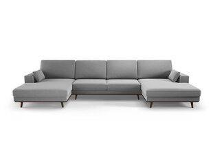 Панорамный velvet диван Hebe, 6 мест, серый цвет цена и информация | Угловые диваны | kaup24.ee