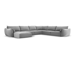 Panoraam parempoolne nurgadiivan velvet sofa Vanda, 8 istekohta, hall цена и информация | Угловые диваны | kaup24.ee