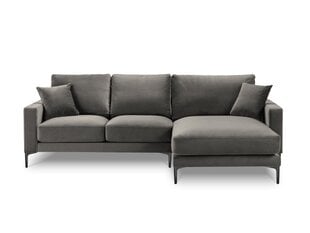 Parempoolne nurgadiivan velvet sofa Venus, 4 istekohta, helehall цена и информация | Угловые диваны | kaup24.ee