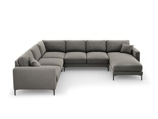 Panoraam vasakpoolne nurgadiivan velvet sofa Venus, 6 istekohta, helehall цена и информация | Угловые диваны | kaup24.ee