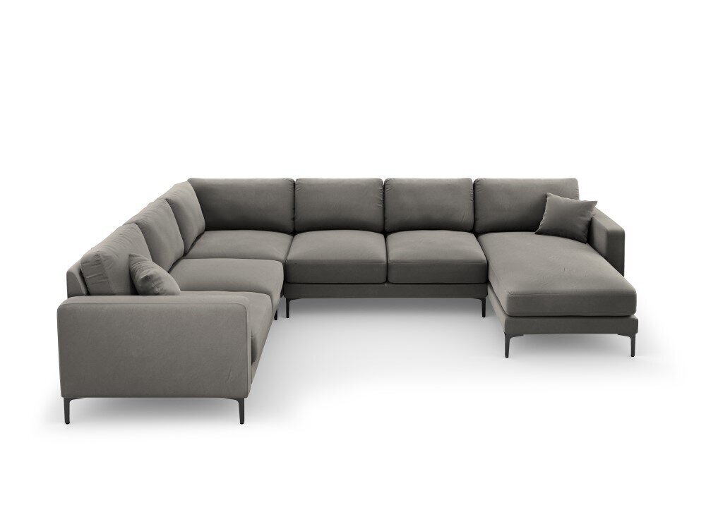 Panoraam vasakpoolne nurgadiivan velvet sofa Venus, 6 istekohta, helehall hind ja info | Nurgadiivanid ja nurgadiivanvoodid | kaup24.ee