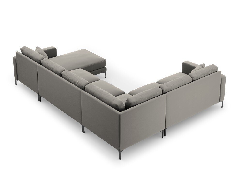 Panoraam vasakpoolne nurgadiivan velvet sofa Venus, 6 istekohta, helehall hind ja info | Nurgadiivanid ja nurgadiivanvoodid | kaup24.ee