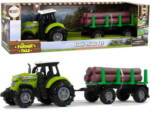 Трактор с прицепом и бревнами цена и информация | Игрушки для мальчиков | kaup24.ee