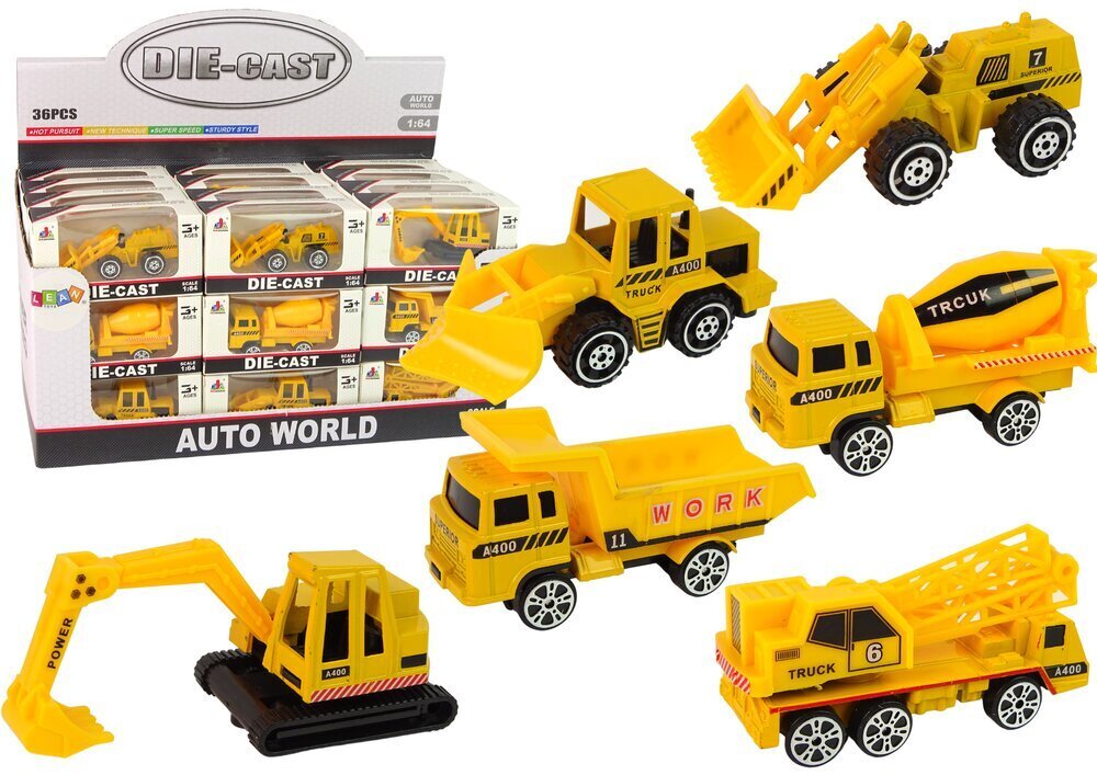 Ehitusmasinad 6 mudelit, Resorak hind ja info | Poiste mänguasjad | kaup24.ee