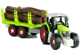 Kokkupandav traktor koos puidust haagisega 43 cm цена и информация | Игрушки для мальчиков | kaup24.ee