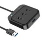 USB jaotur Hoco HB31 Easy 4-in-1 converter USB to USB3.0 + 3xUSB2.0 0.2m must hind ja info | USB jagajad, adapterid | kaup24.ee